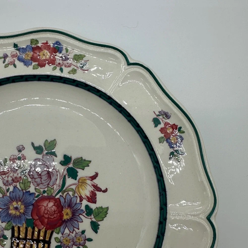 Wedgwood Etruria England Floral Salad Plates Set of 3 Flower Basket 8 Inch 1922